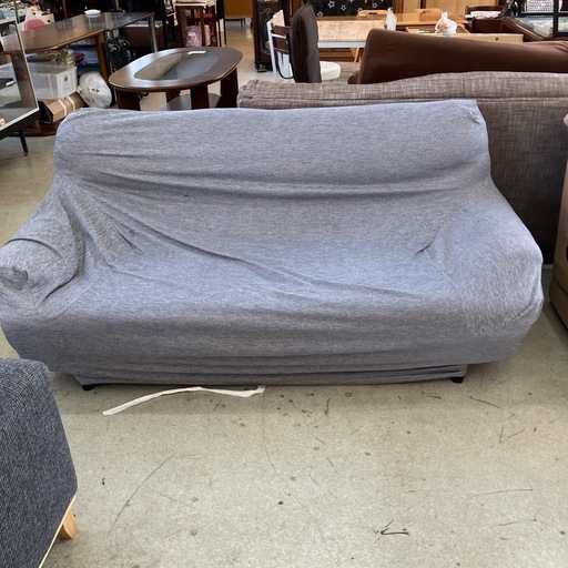 1/31まで半額セール中 サ2601-496 2人掛けソファ グレー ファブリック