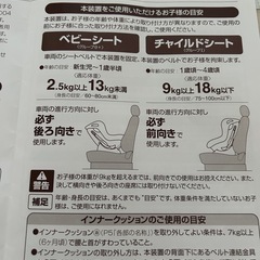 美品　ベビー.
チャイルドシートの画像