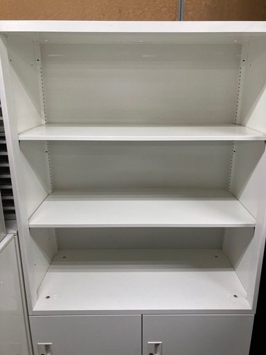オカムラ 4人用ロッカー オープン書庫 上下セット カギ有 幅90cm 中古