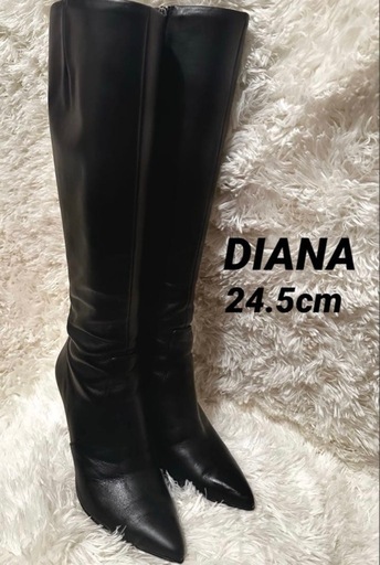 DIANAダイアナスムースレザーフィットロングブーツ