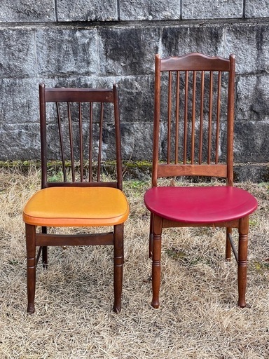 昭和レトロ　食堂椅子　古家具 椅子　ダイニングチェアー二脚 昭和レトロ 食堂椅子 古家具 椅子 ダイニングチェアー二脚 椅子・チェア