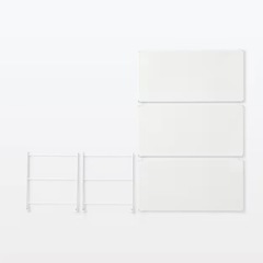 無印良品 スチールユニットシェルフ スチール棚セット・ワイドミニ（ライトグレー）　の画像