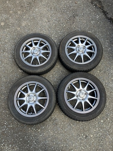 バリ溝155/65R14 スタッドレスタイヤアルミホイール4本セットアイス