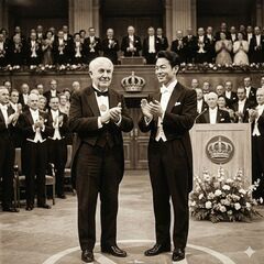 1.000円AI画像でご希望の場所や思い出の人エジソンとの二ショットや白黒写真がカラーに変化の画像