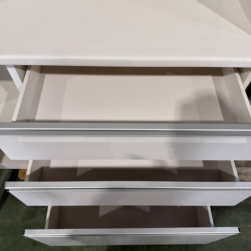 【定価24万⭐️/松田家具/ブランド家具】120食器棚　キッチン収納　キッチン家具　白　ホワイト　美品　収納棚　高級