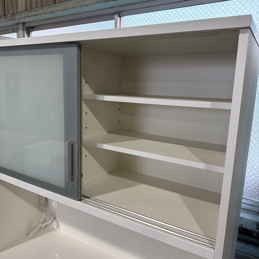 【定価24万⭐️/松田家具/ブランド家具】120食器棚　キッチン収納　キッチン家具　白　ホワイト　美品　収納棚　高級