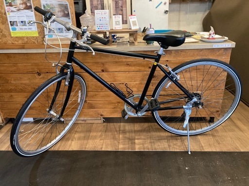 【チェーン新品！6段変速】700×28cクロスバイク　ブラック