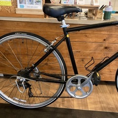 【チェーン新品！6段変速】700×28cクロスバイク　ブラックの画像