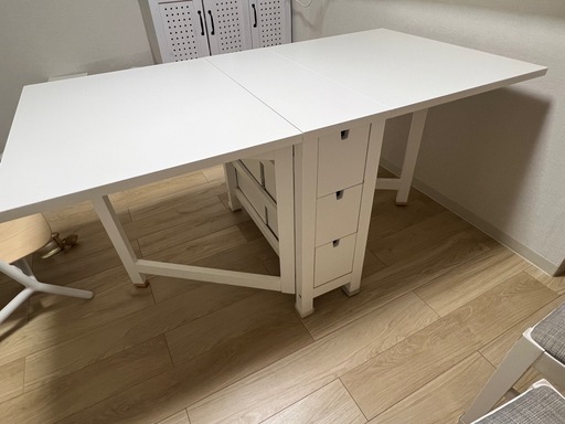 (予約中)IKEAノールデン拡張式ダイニングテーブル椅子セット