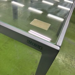 ガラステーブル サイドテーブル シルバーフレーム モダン ミッドセンチュリー 北欧風の画像