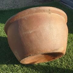 【これぞ逸品✨】メダカ鉢 水鉢 睡蓮鉢 金魚鉢 インテリア 壺 かめ 瓶 ◑サイズ 直径４０センチ  高さ２２センチの画像