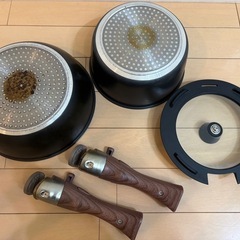 カインズ　取っ手が外せる食洗機で洗えるフライパンセットの画像