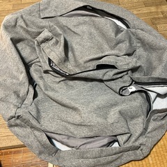 ソファあげます【付属品完備】無印良品 空気でつくるソファ（グレー）ポンプ付きの画像