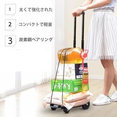 【新品】キャリーカート 折りたたみ式 台車 軽量  耐荷重50kg 固定ロープ付きの画像