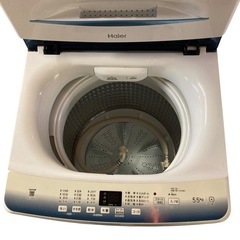 【ジ0117-18】一人暮らしにちょうどいいサイズ‼️ハイアール 全自動電気洗濯機 JW-U55LK 2023年製 5.5kgの画像