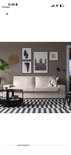 【人気商品【IKEA】3人掛けソファ ベージュ