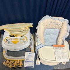 ベビーベッド、チャイルドシート、ベビーカー、歩行器等一式の画像