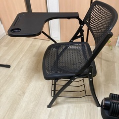 折りたたみ椅子 テーブル 付き 背付き メモ台付き 完成品 会議 パイプの画像