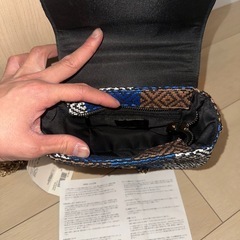 LLQ ショルダーバッグ　織り柄　青白茶色　レディース　ダク付きの画像