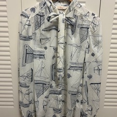 Tory Burch　トリーバーチ　マリン柄　ボウタイブラウスの画像