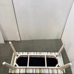 ニトリ　リブレス　チェック柄　96センチ幅　ダイニングベンチの画像