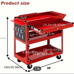 ツールワゴン引出し付き 黒色の画像
