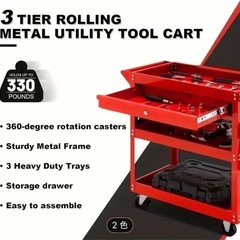 ツールワゴン引出し付き 黒色の画像