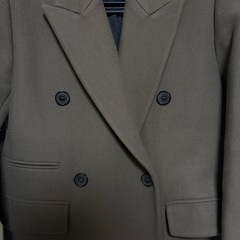 びひん美品　ZARA ダブルブレスト　コート　カーキ　オリーブの画像