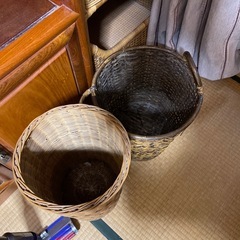 【無料⭐︎0円】アジアン/エスニック 藤の収納とカゴ２つセットの画像