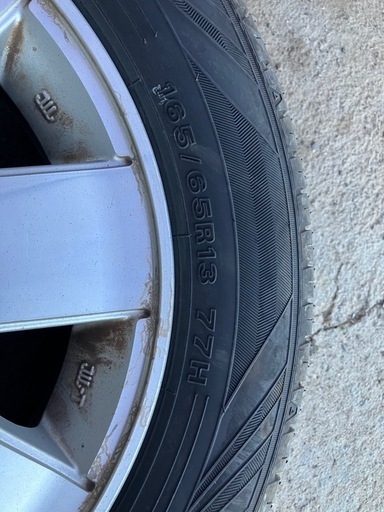 ほぼ新品！　2025年製ホイール付スタンダードタイヤ4本　　165R/65R13 77H 