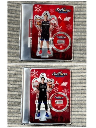 シーホース三河 クリスマス仕様のアクリルスタンドとネームステッカー