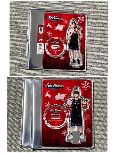 シーホース三河 クリスマス仕様のアクリルスタンドとネームステッカー