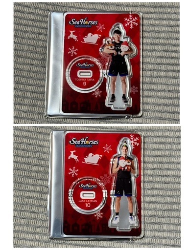 シーホース三河 クリスマス仕様のアクリルスタンドとネームステッカー