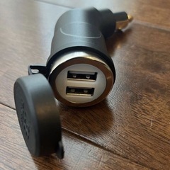 バイク用　シガーソケット USB 充電器 2ポート L字型　二輪用の画像