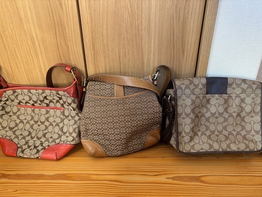 【値下げ可能】coachショルダーバック　3点セット