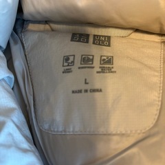 UNIQLO ダウン　コート　ライトグレー　メンズ　L　の画像
