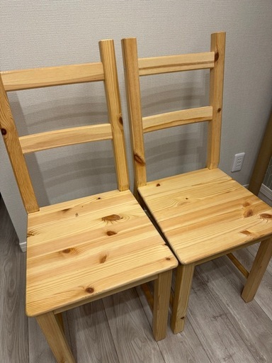 1/23まで】2個IKEA IVAR ダイニングチェア (みかん) 浅草橋の椅子