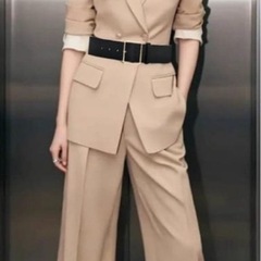 ワイドベルト レディース フェイクレザー 幅広 太ベルト シングル 黒ブラックの画像