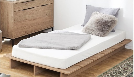 LOWYA ベッドフレームロータイプ木製 (まき) 橋本のベッド《シングル