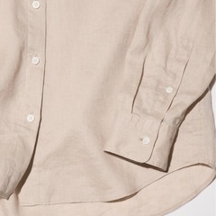 UNIQLO プレミアムリネンシャツ（ベージュ）の画像