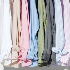 UNIQLO プレミアムリネンシャツ（ピンク）の画像