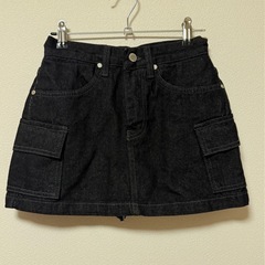 新品　未使用　日本未発売　kindame 骨盤　韓国　ミニ　デニム　ブラック　スカートの画像
