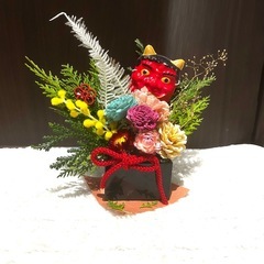 🌺ハンドメイド🌺✨フラワーアレンジメント✨👹節分ver👹の画像