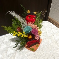 🌺ハンドメイド🌺✨フラワーアレンジメント✨👹節分ver👹の画像
