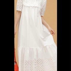 【小田急線沿いOK】ナノユニバース　コットン刺繍レースワンピースの画像