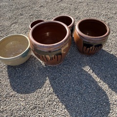 漬物壺　かめ　陶器の画像