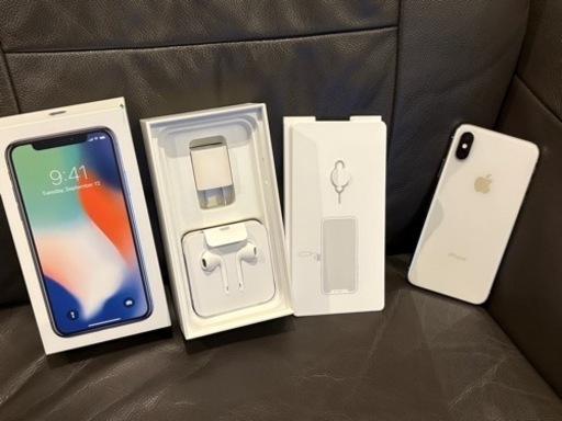 iPhone X、シルバー、64GB、美品！