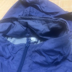 ネイビー フード付き ナイロンジャケット メンズXLの画像