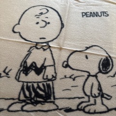 スヌーピーブランケット　ブラウンの画像