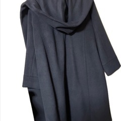 a.v.v アーヴェヴェ　フーデッドロングダブルコート　ネイビー　Mサイズの画像